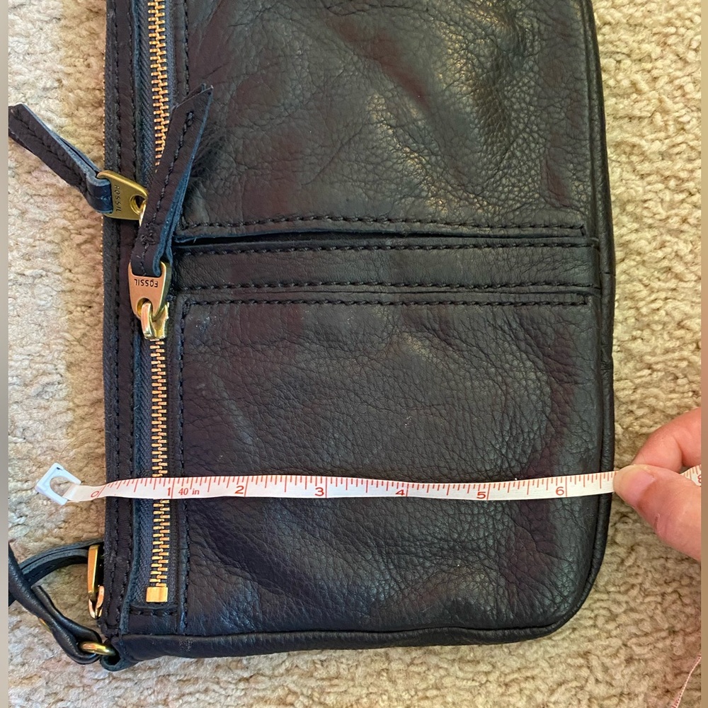 Fossil Black Pebbled Leather Crossbody Bag - Picture 6 of 7